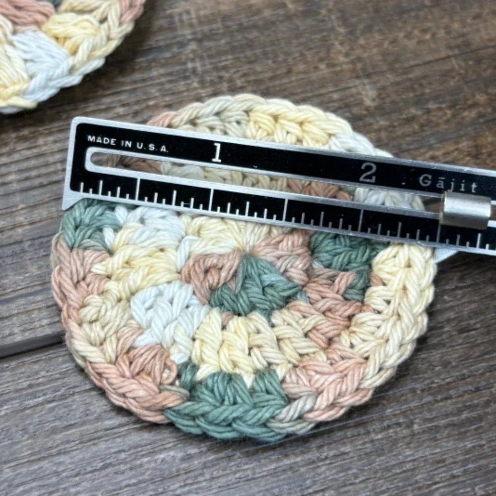 Handcrafted‎ Crochet Spiral Tawashi and Face Round Scrubbies Set Cotton Yarn
